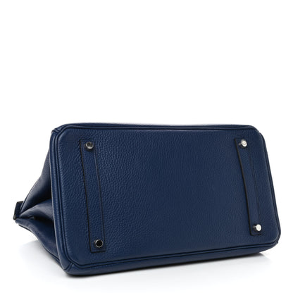 Hermes Taurillon Clemence Birkin 35 Bleu Saphir 3 of 10