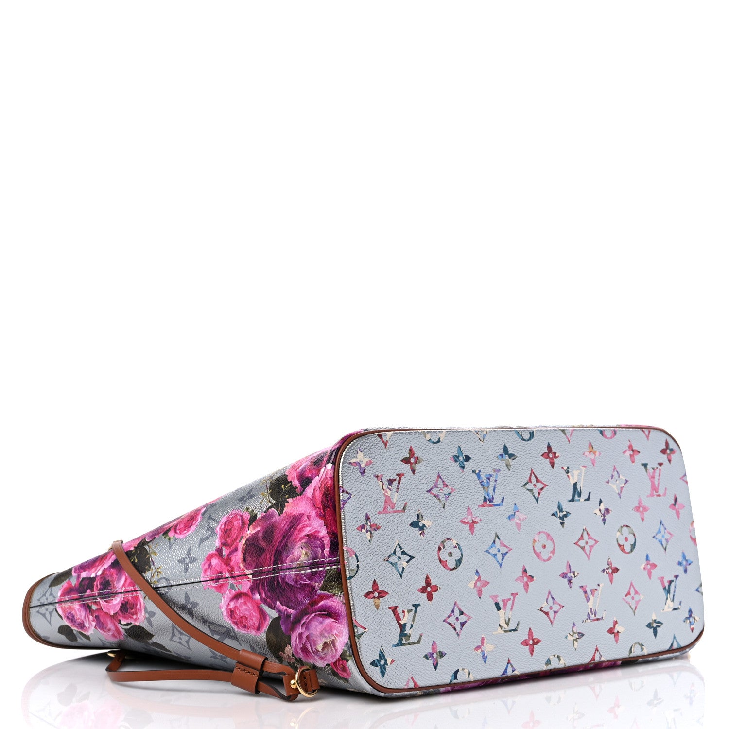 Louis Vuitton Metallic Monogram LV Garden Neverfull MM Silver 6 of 10