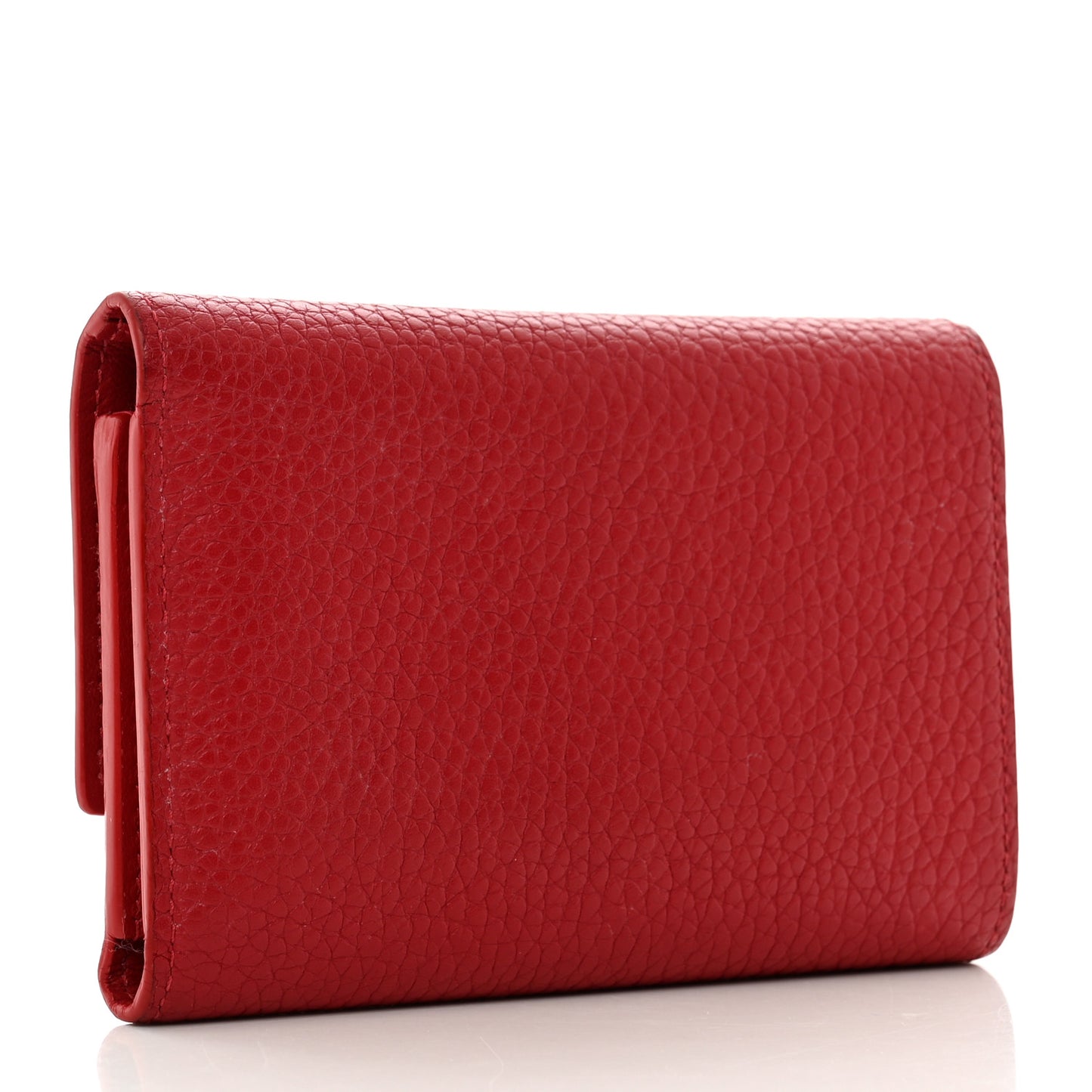 Taurillon Capucines Compact Wallet Scarlet
