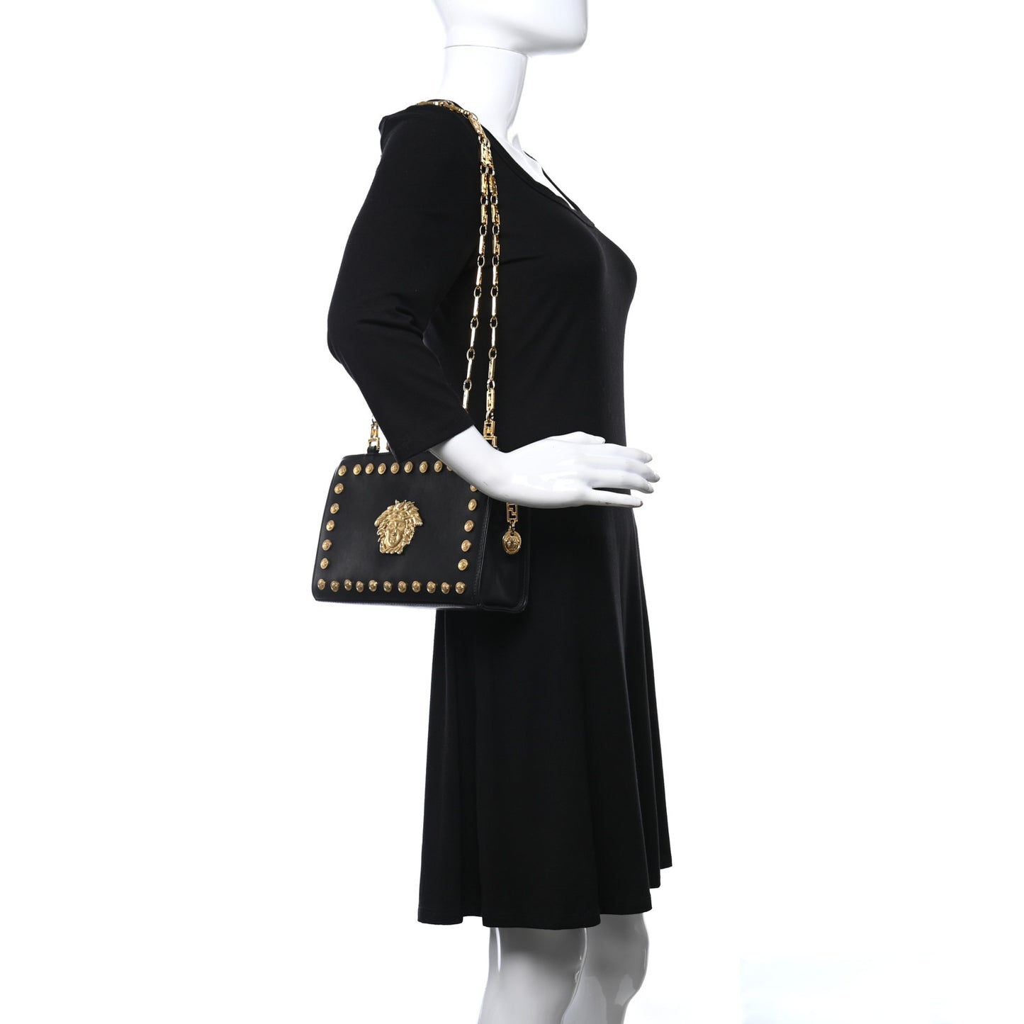 Nappa Medusa Shoulder Bag Black