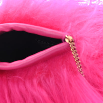 Saint Laurent Fur Mini Pac Pac Pouch On Chain Fuchsia 5 of 6