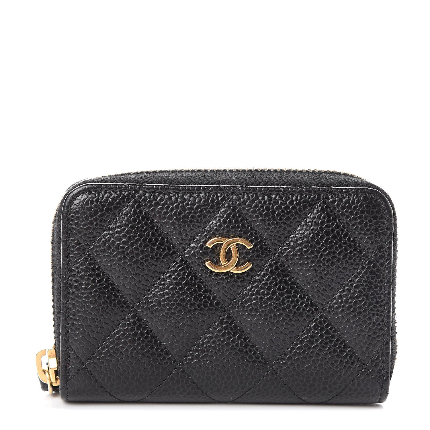 Chanel Caviar Quilted Zip Coin Purse Black 1 of 6