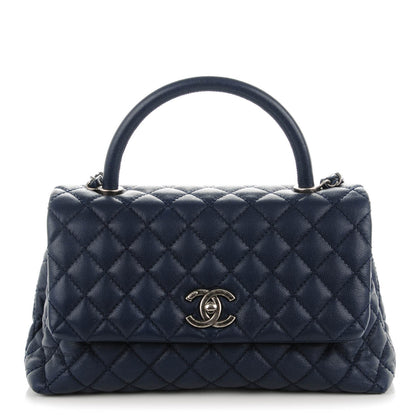 Chanel Caviar Quilted Small Coco Handle Flap Navy 1 of 8