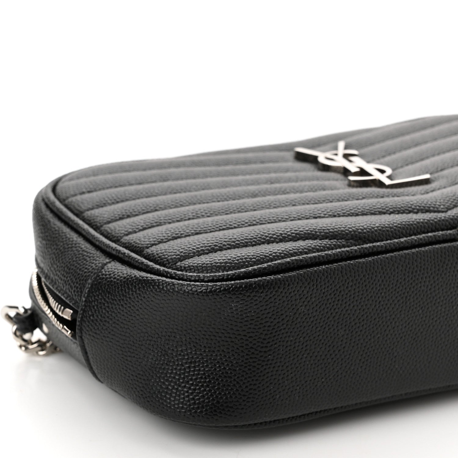 Saint Laurent Grain De Poudre Matelasse Monogram Mini Lou Camera Bag Black 9 of 11