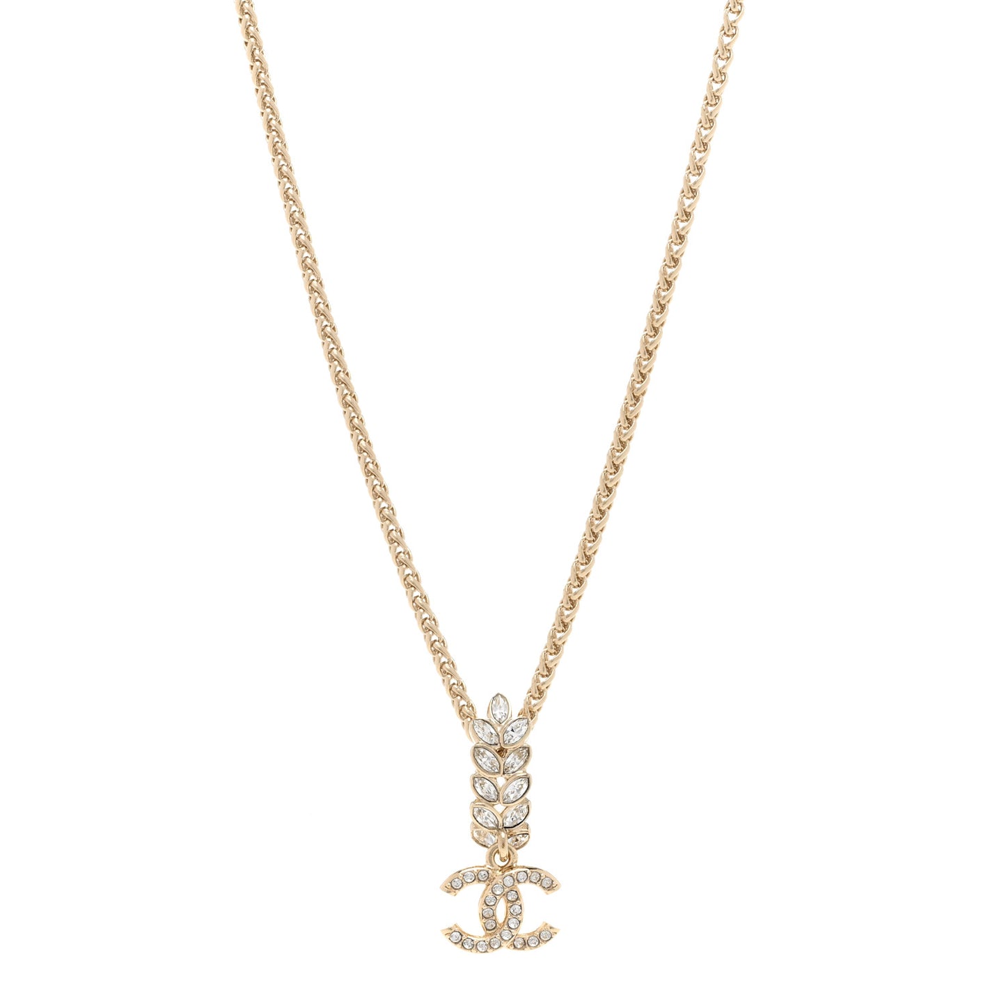 Crystal CC Pendant Necklace Gold