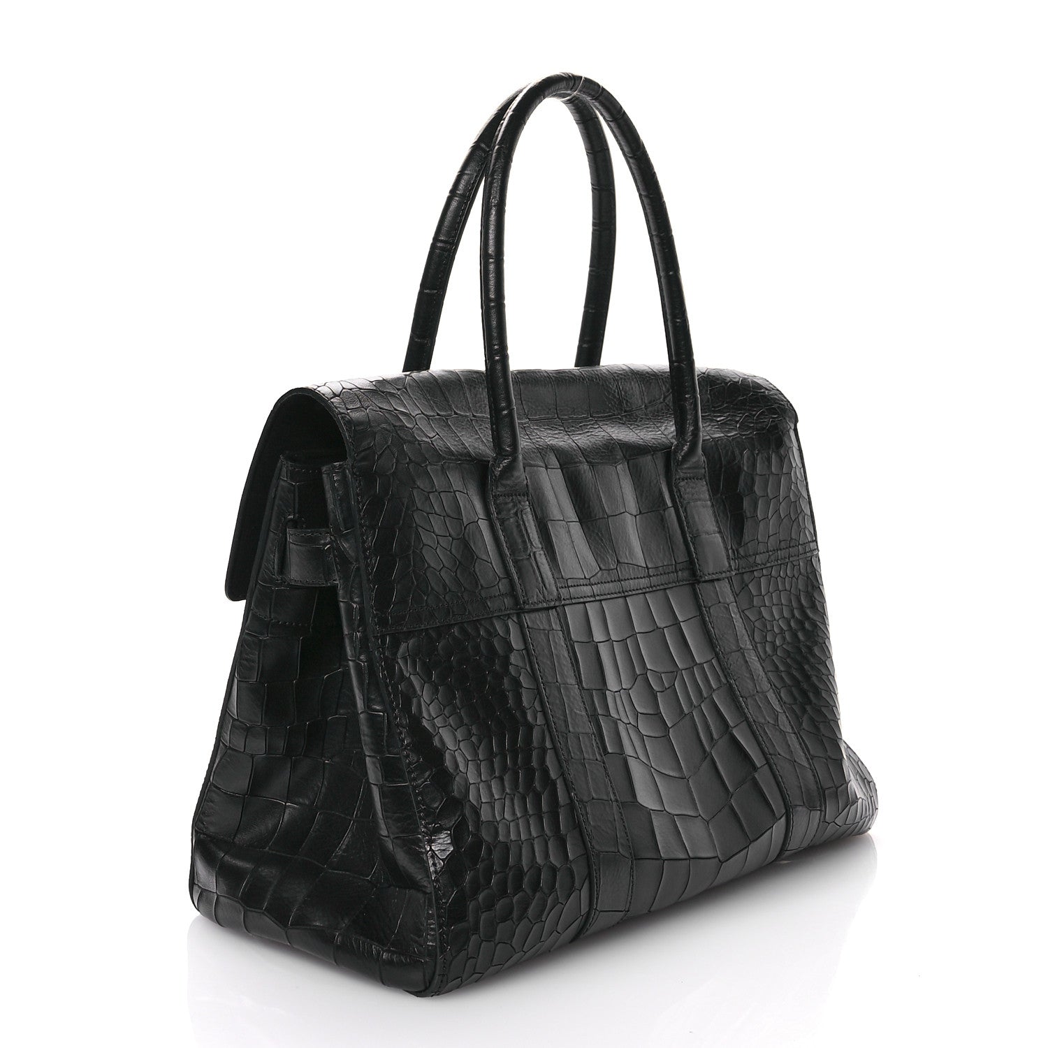 Mulberry Calfskin Crocodile Embossed Bayswater Black 3 of 11