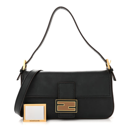 Fendi Vitello Flamingo Enamel Baguette Black 1 of 12