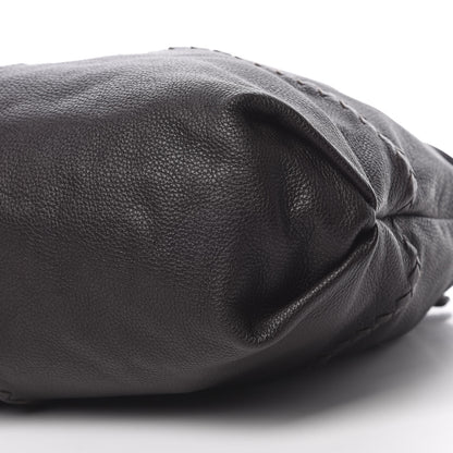 Bottega Veneta Washed Cervo Deerskin Intrecciato Bering Hobo Ebano 10 of 11