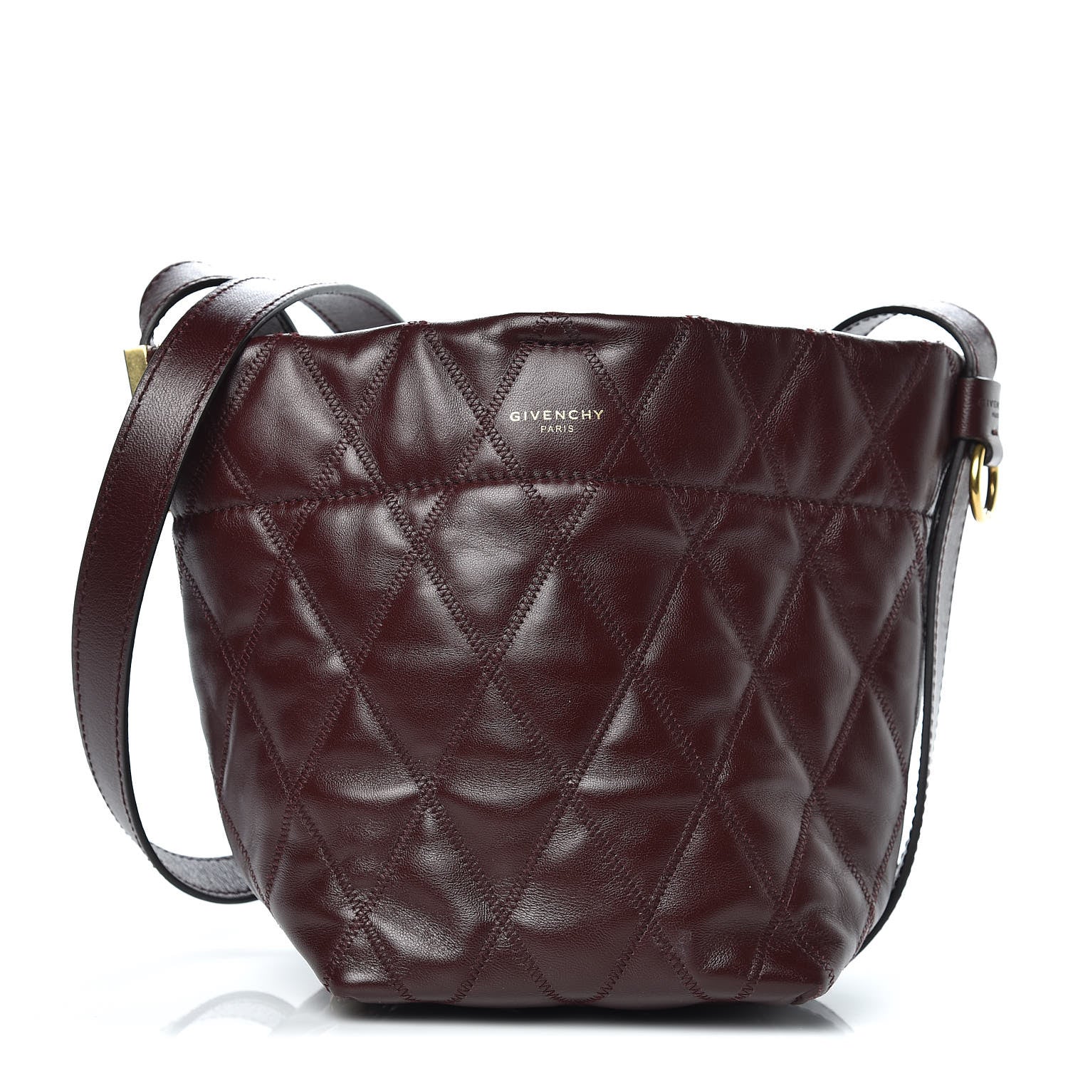 Givenchy Lambskin Quilted Mini GV Bucket Bag Aubergine 1 of 11