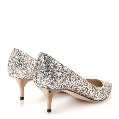 Jimmy Choo Coarse Glitter Degrade Romy 60 Pumps 37 Champagne 5 of 8