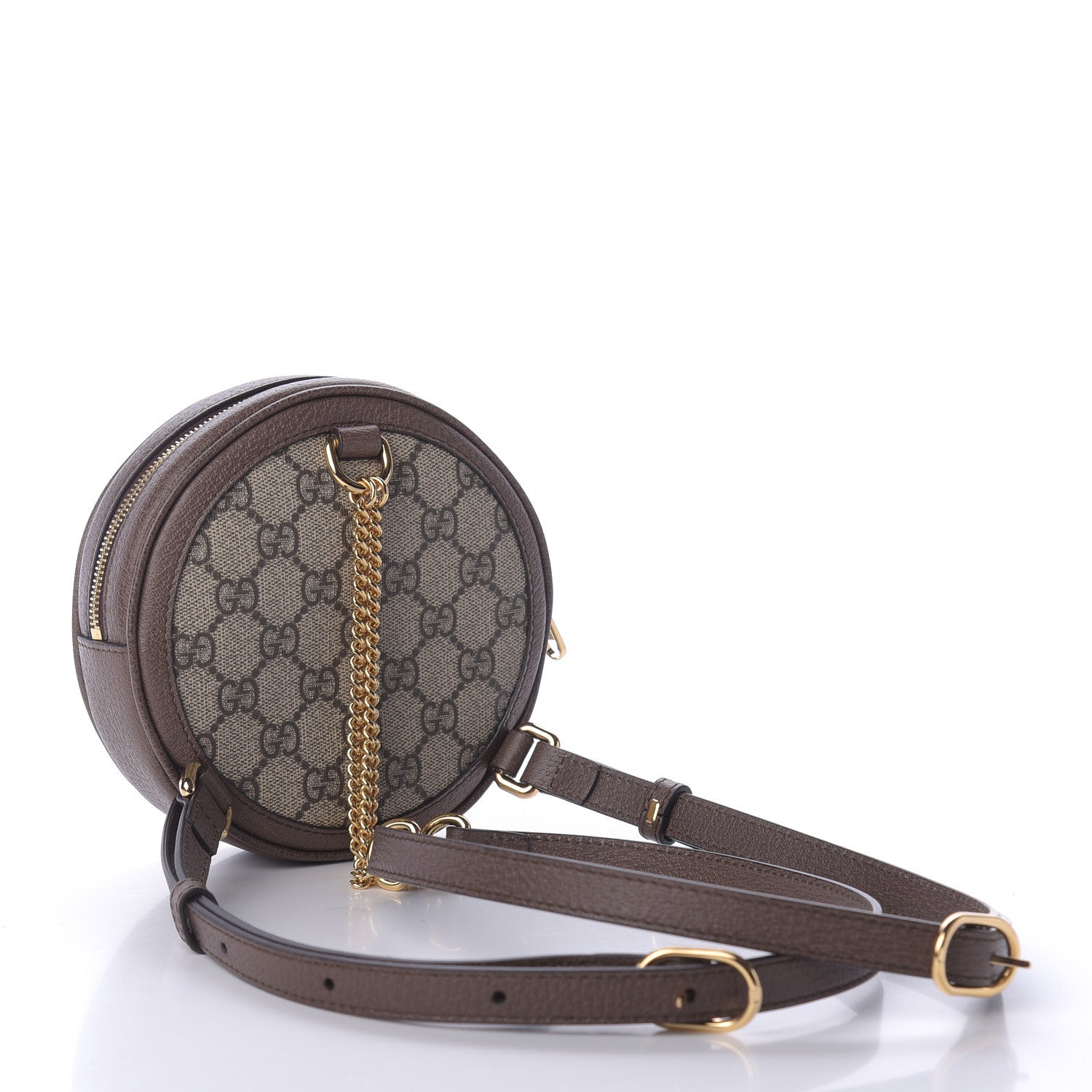 Gucci GG Supreme Monogram Web Mini Ophidia Round Backpack Brown 2 of 11