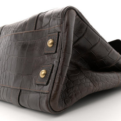 Mulberry Calfskin Crocodile Embossed Bayswater Brown 9 of 12