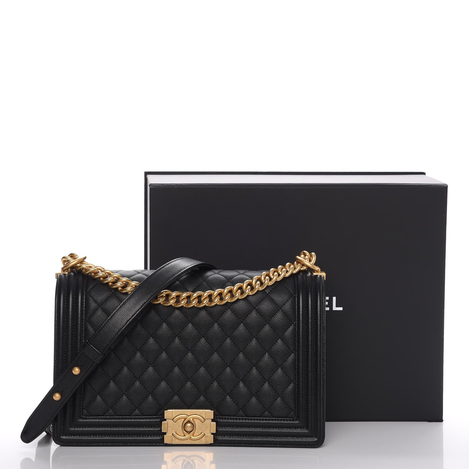 Chanel Caviar Quilted New Medium Boy Flap Black 10 of 10