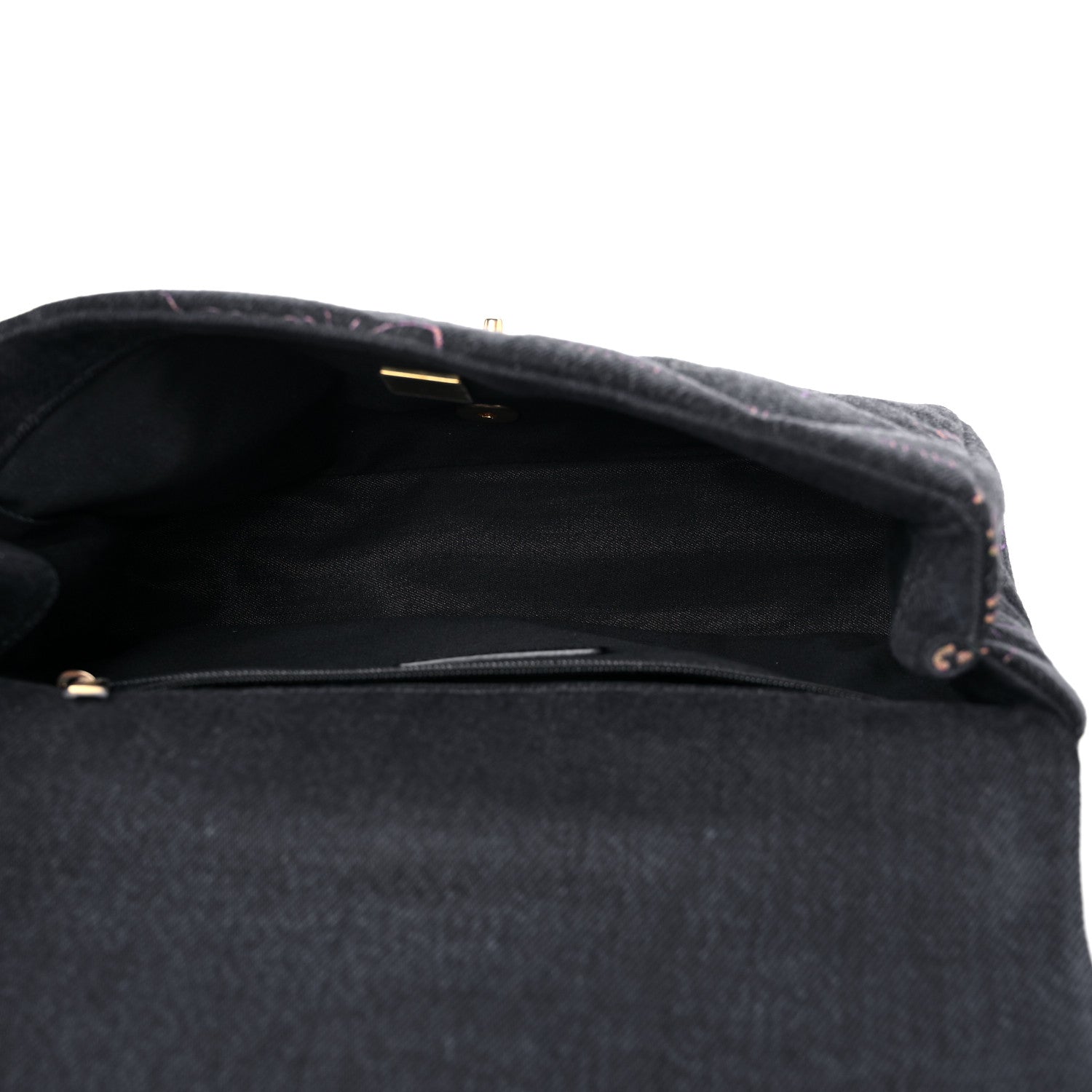 Chanel Denim Quilted Denim Mood Large Flap Black Multicolor 5 of 9