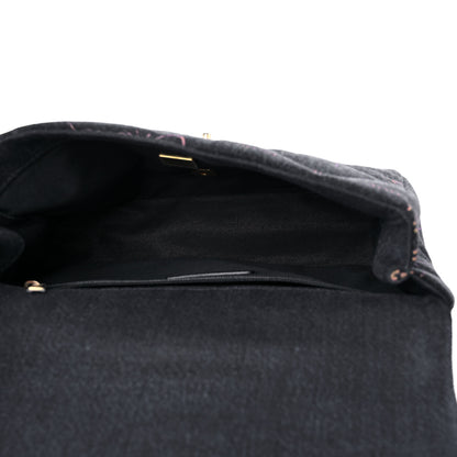 Chanel Denim Quilted Denim Mood Large Flap Black Multicolor 5 of 9