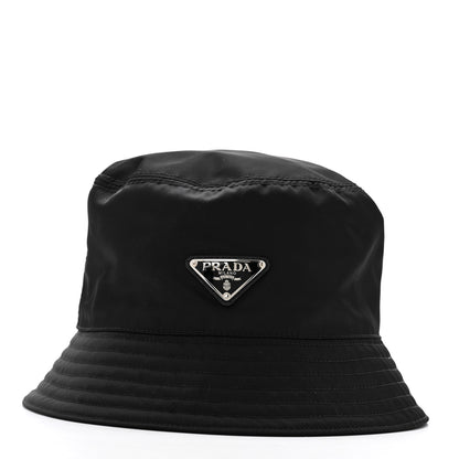 Prada Re-Nylon Metal Triangle Logo Womens Bucket Hat XL Black 3 of 10