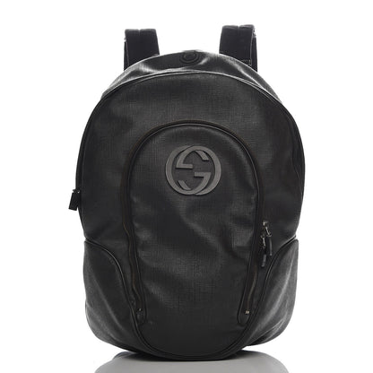 Gucci Coated Canvas Interlocking G Travel Backpack Black 1 of 8