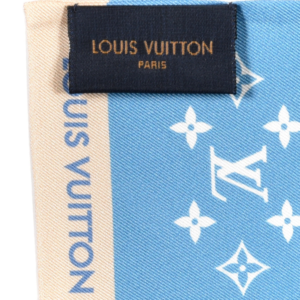 Silk Monogram Gradient By The Pool Bandeau Blue