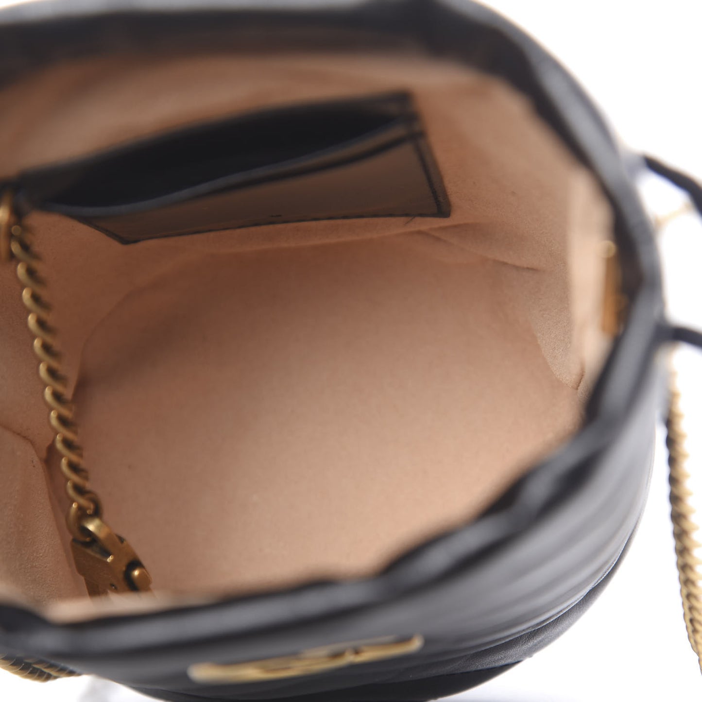 Calfskin Matelasse Mini GG Marmont 2.0 Bucket Bag Black