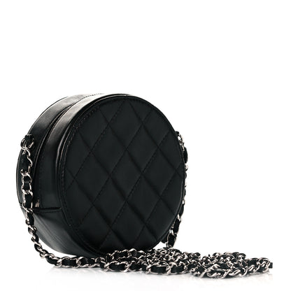 Chanel Lambskin Quilted Round Clutch With Chain Black 3 of 8