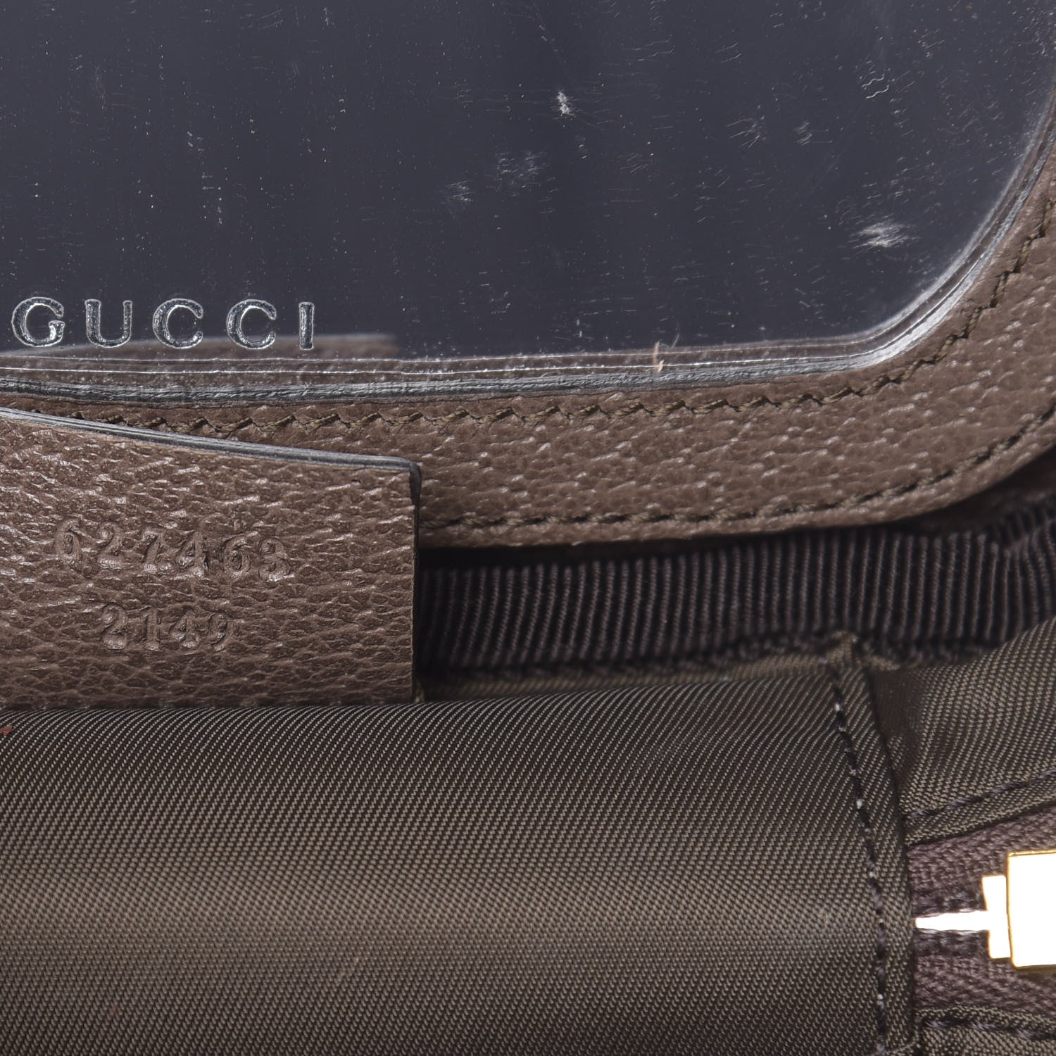 Gucci GG Supreme Monogram Textured Calfskin Web Ophidia Vanity Cosmetic Case Beige Ebony New Acero 7 of 8