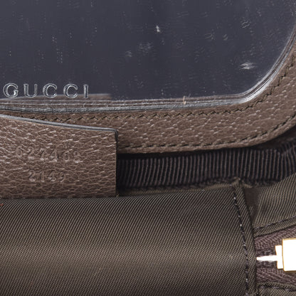 Gucci GG Supreme Monogram Textured Calfskin Web Ophidia Vanity Cosmetic Case Beige Ebony New Acero 7 of 8