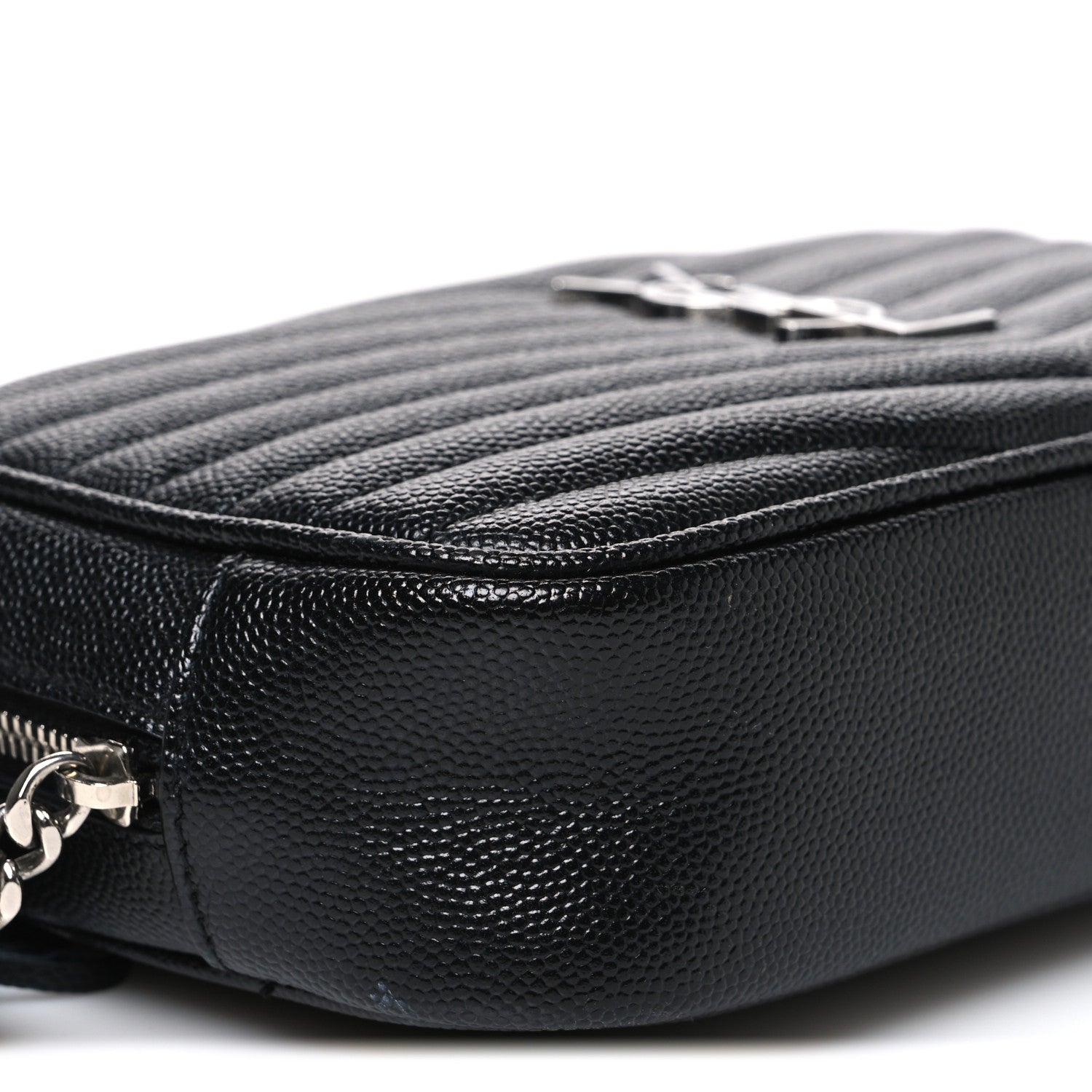 Saint Laurent Grain De Poudre Matelasse Monogram Mini Lou Camera Bag Black 8 of 10