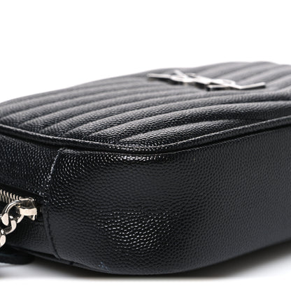 Saint Laurent Grain De Poudre Matelasse Monogram Mini Lou Camera Bag Black 8 of 10