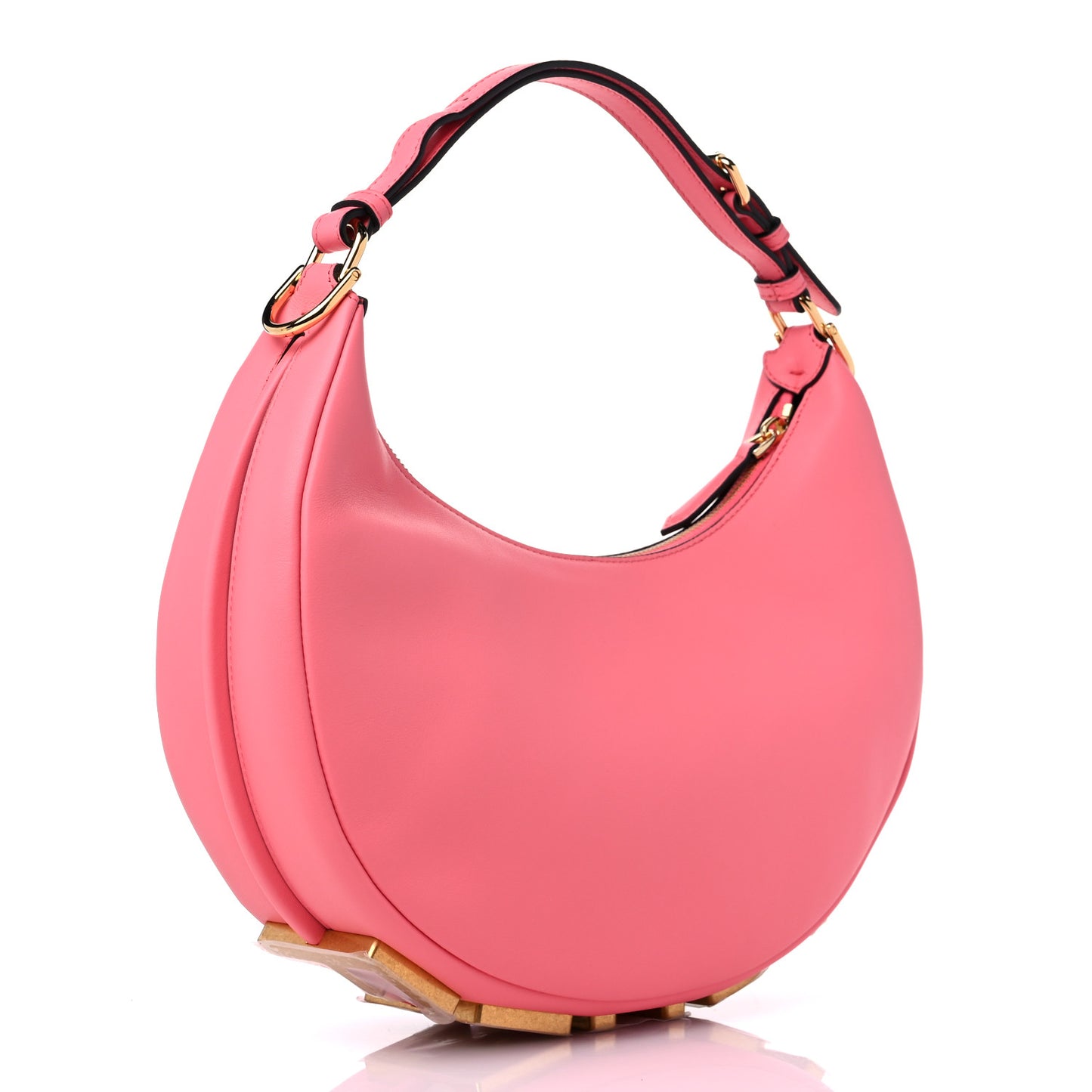 Vitello Grace Matte Small Fendigraphy Hobo Bag Pink Dalia