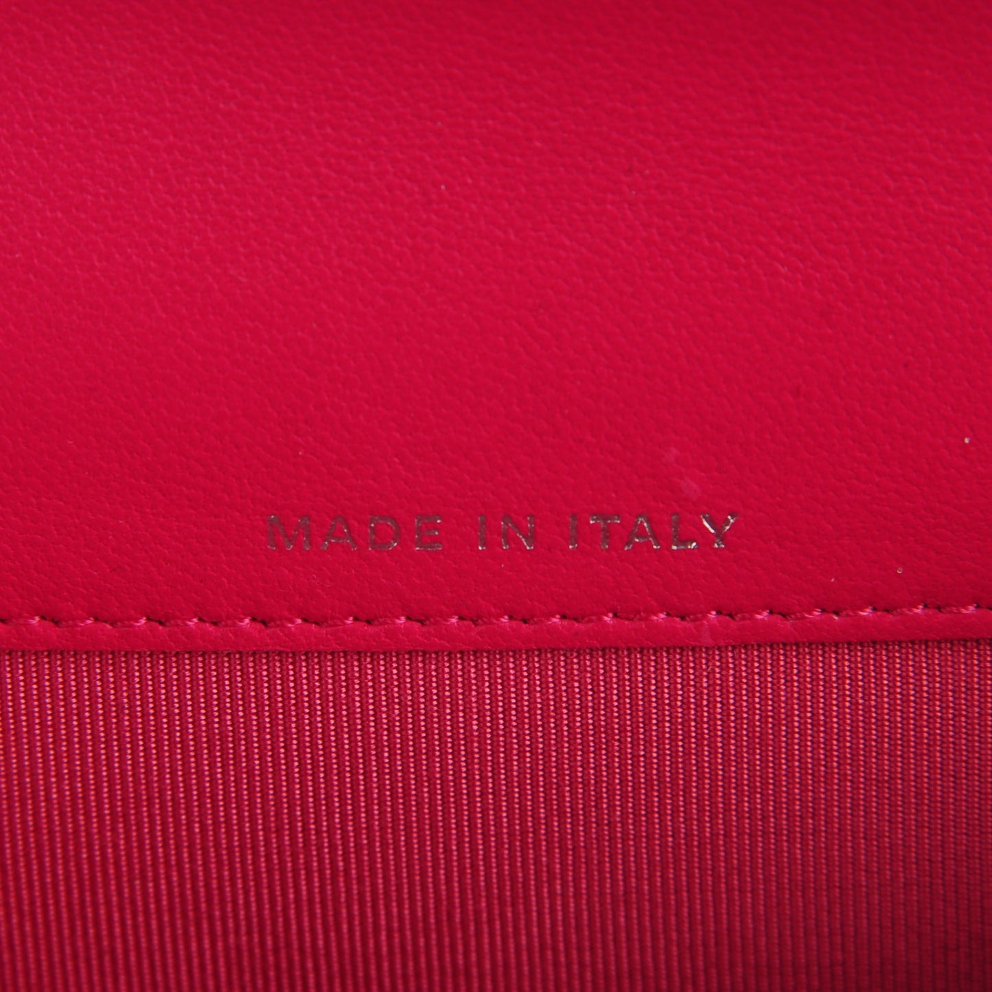 Lambskin Quilted Flap Card Holder Fuchsia