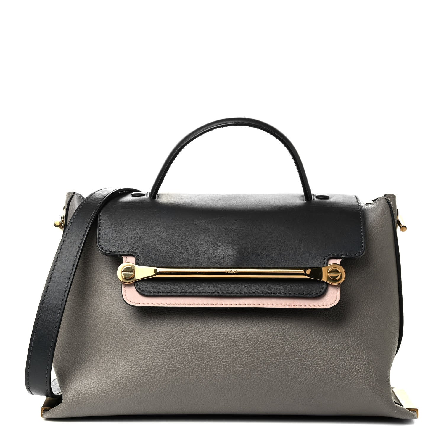 Chloe Calfskin Medium Clare Top Handle Bag Motty Grey 1 of 8