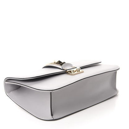 Valentino Garavani Vitello Medium Glam Lock Rockstud Flap Pastel Grey 4 of 9
