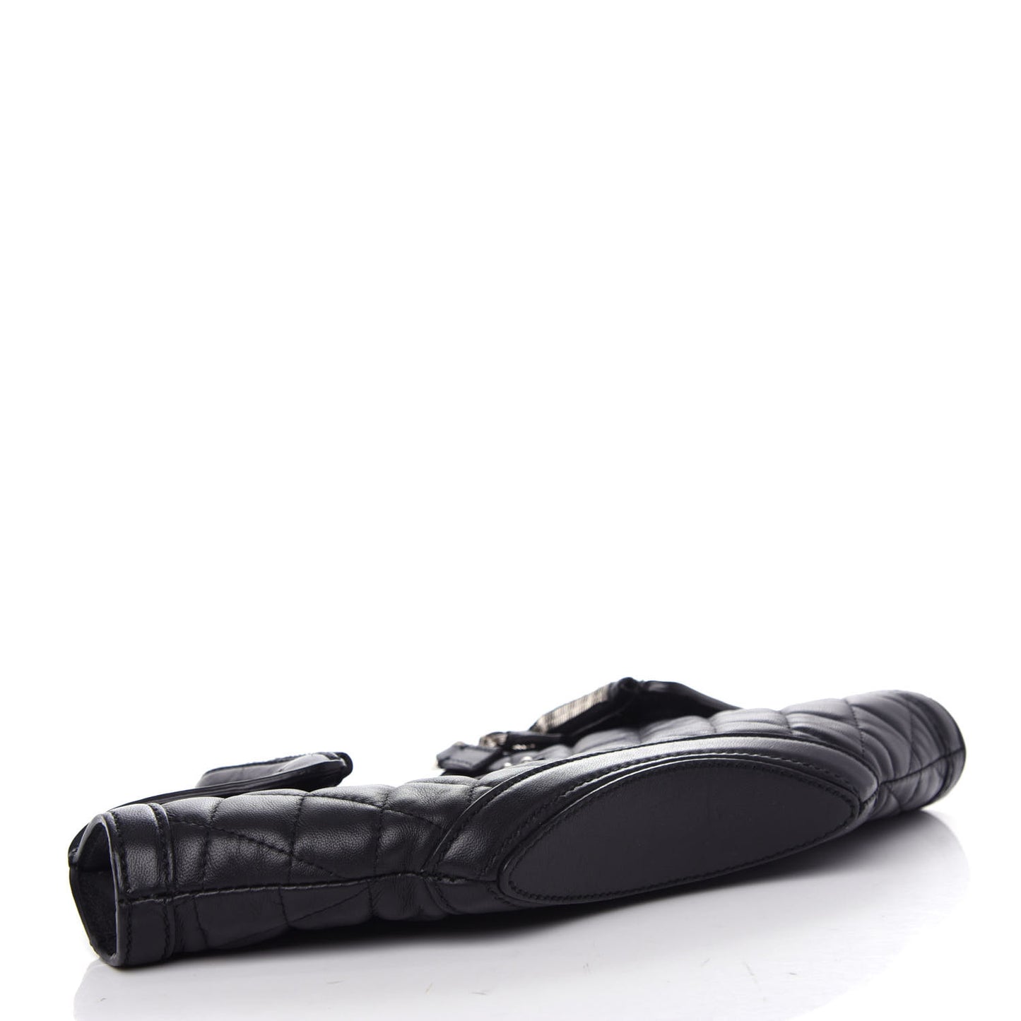 Lambskin Quilted De Manta Clutch Black