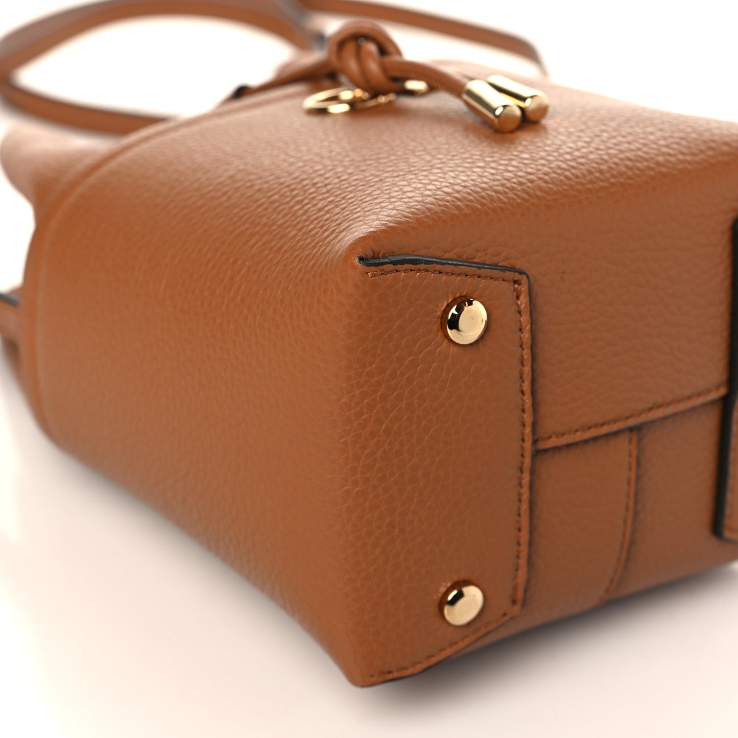 Grained Calfskin Mini Gancino Bucket Bag Sella