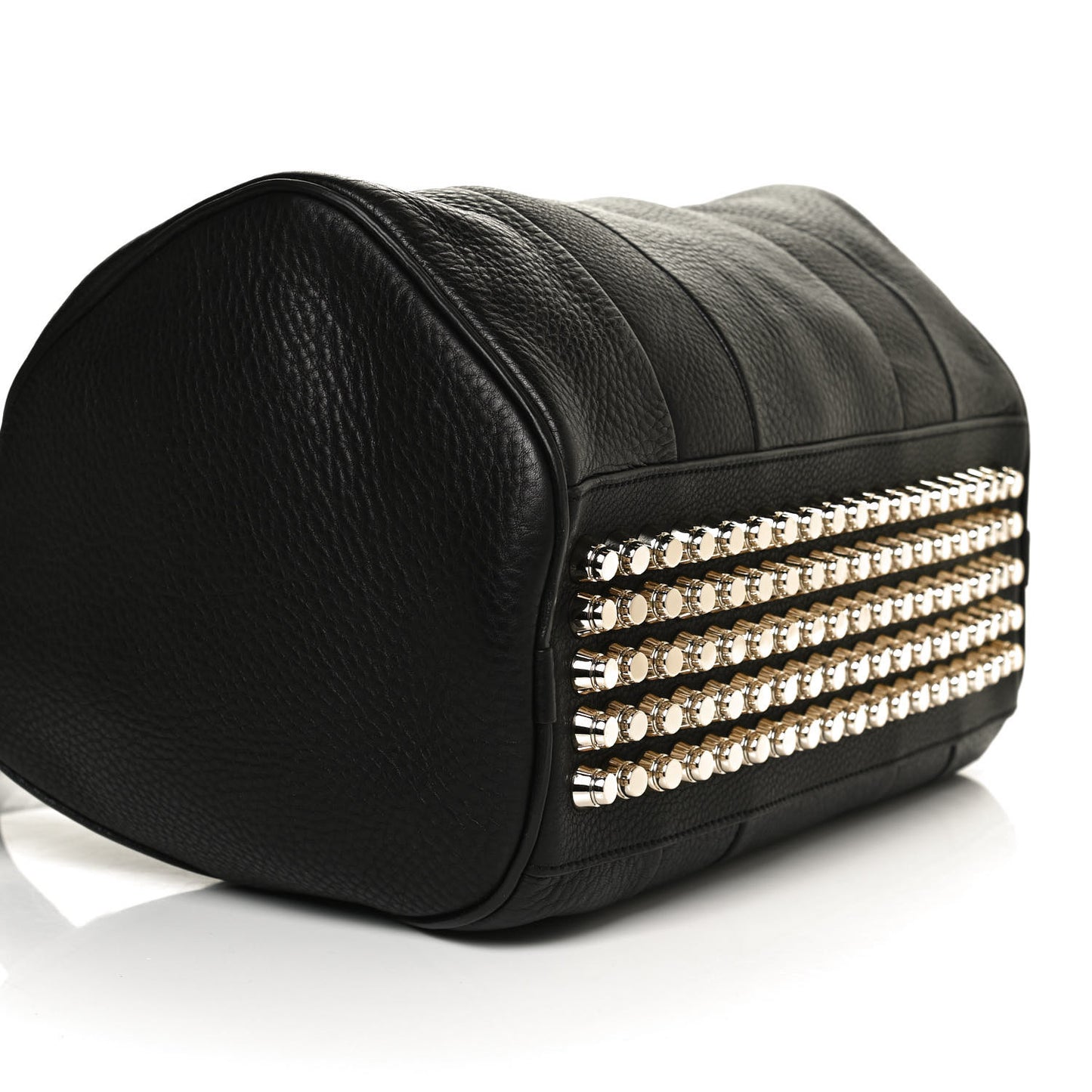 Pebbled Lambskin Rocco Black Pale Gold Hardware