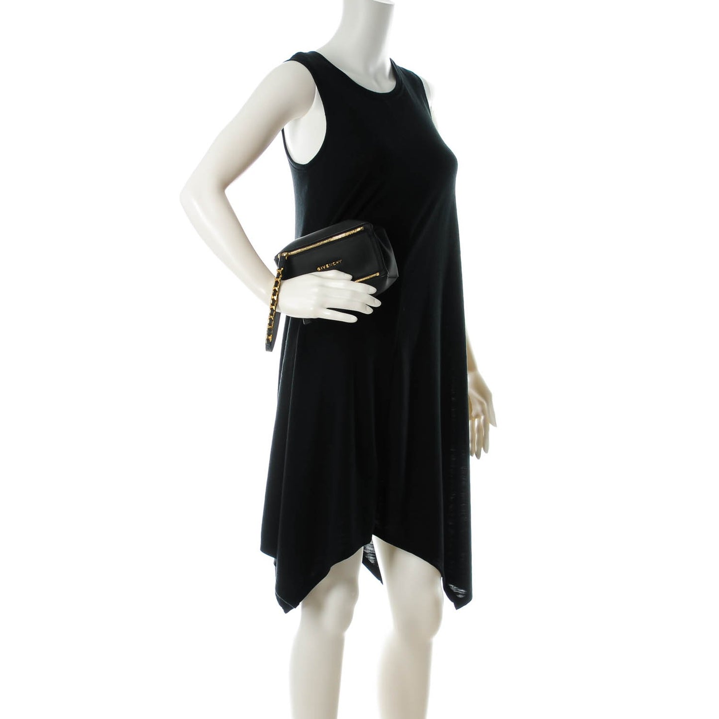 Rubber Effect Calfskin Pandora Wristlet Black