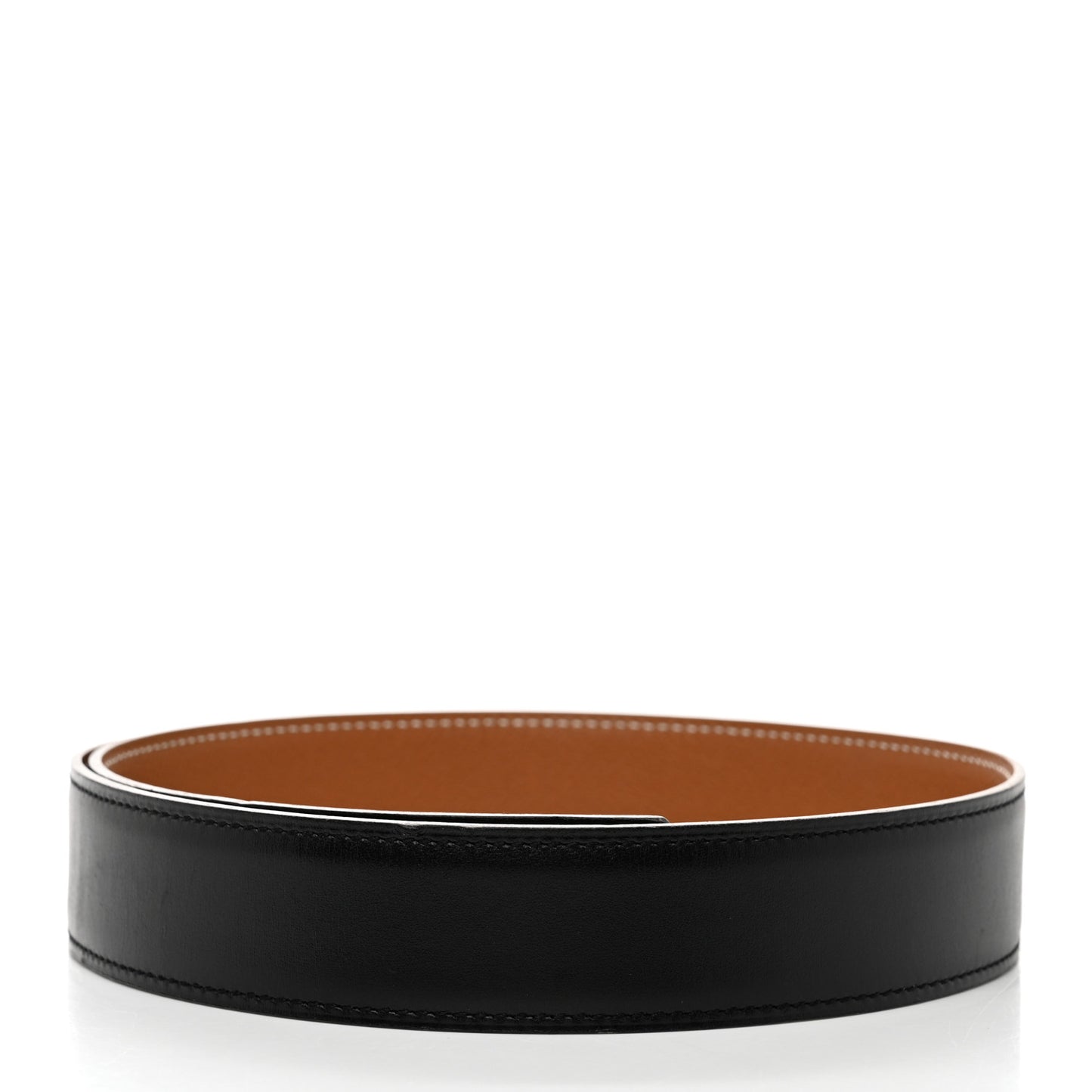 Box Courchevel 32mm Belt Strap 65 Black Gold