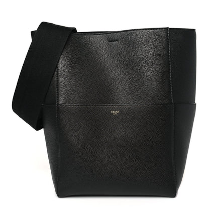 Celine Soft Grained Calfskin Sangle Bucket Bag Black 1 of 8