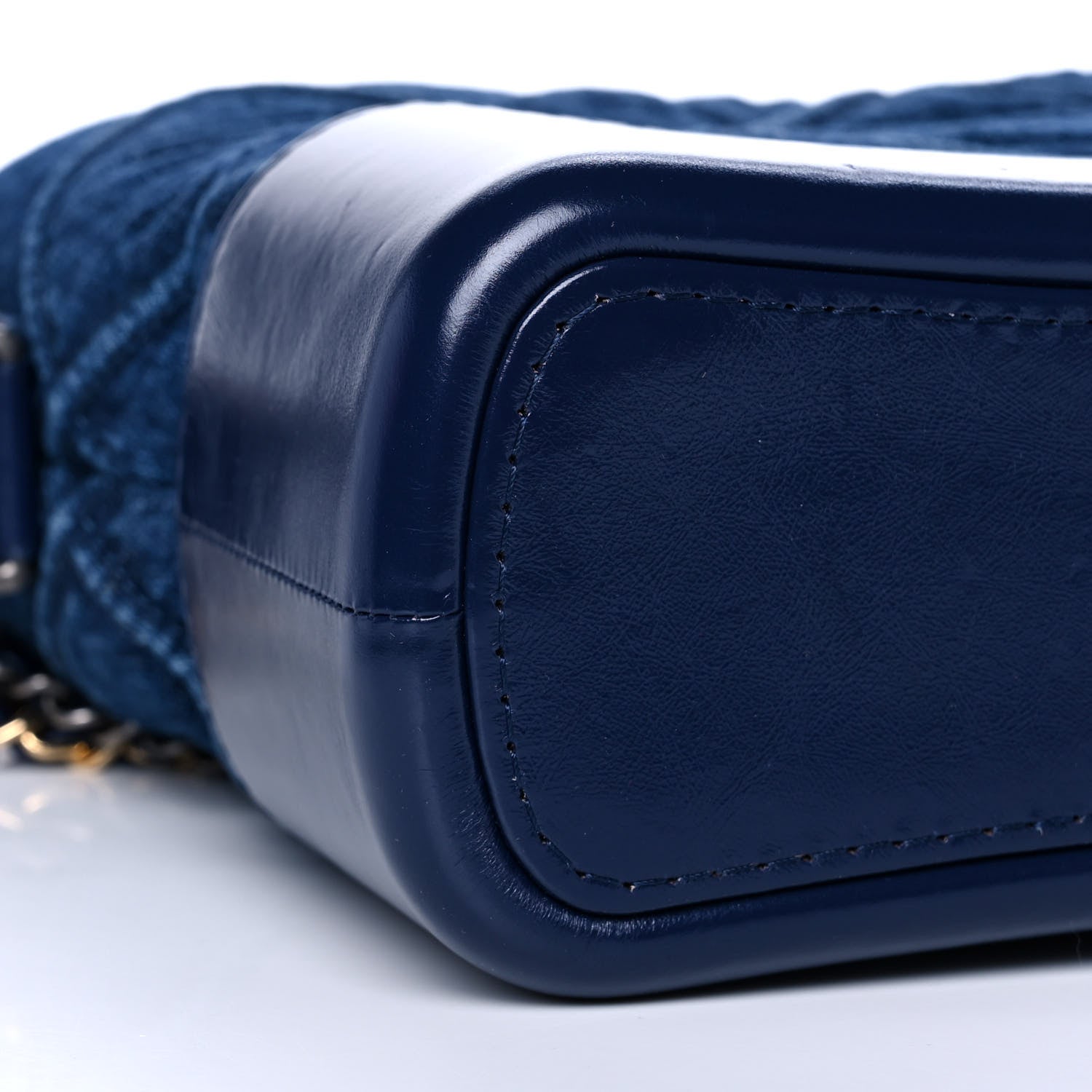 Chanel Denim Calfskin Quilted Small Gabrielle Logo Hobo Blue 9 of 12