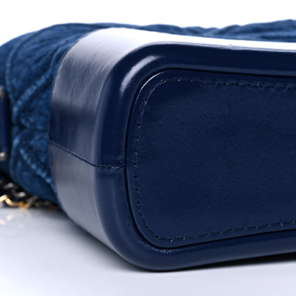 Chanel Denim Calfskin Quilted Small Gabrielle Logo Hobo Blue 9 of 12