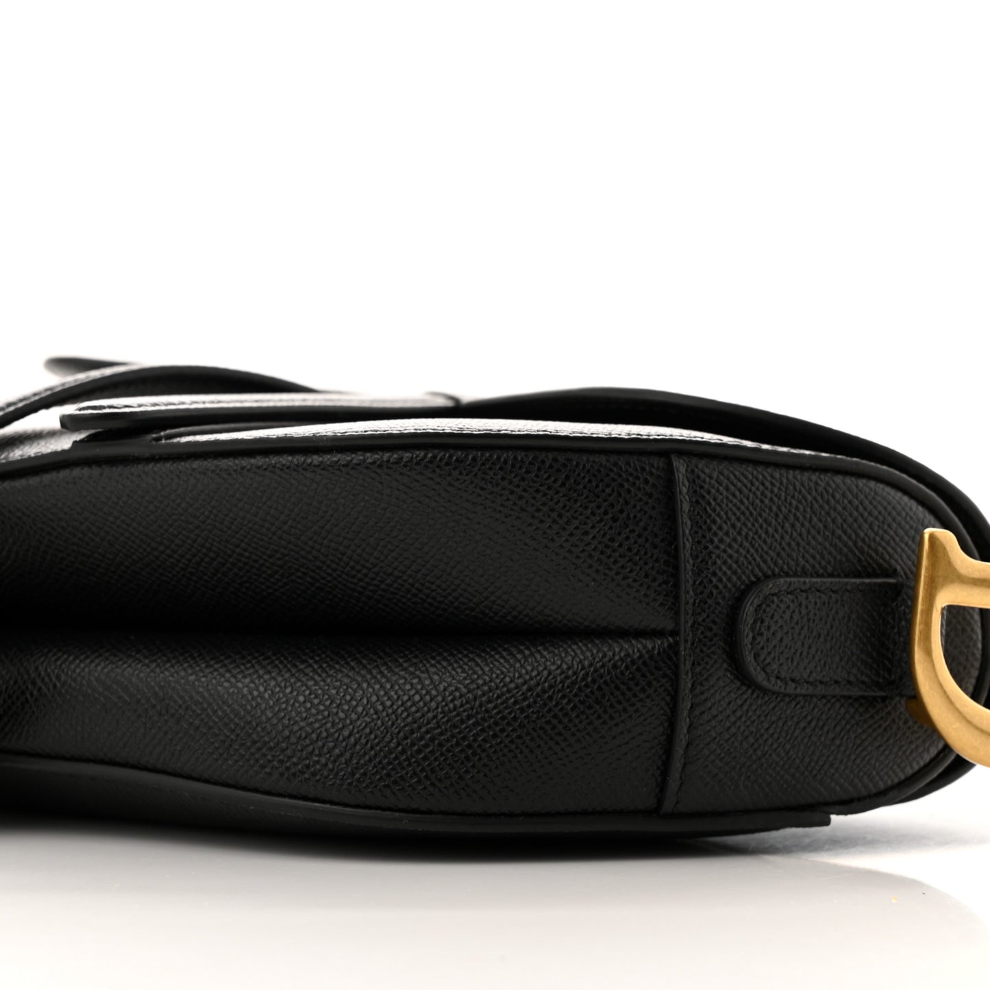 Grained Calfskin Saddle Bag Black