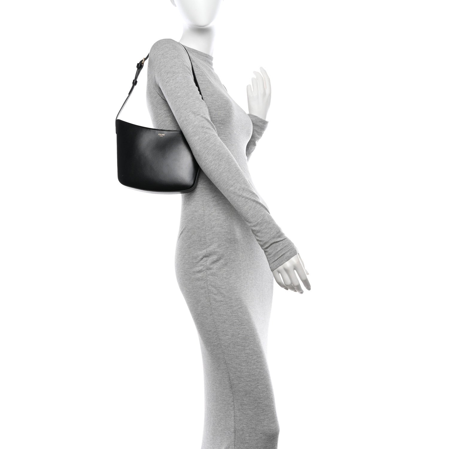 Celine Shiny Calfskin Medium Croque Bag Black 2 of 12