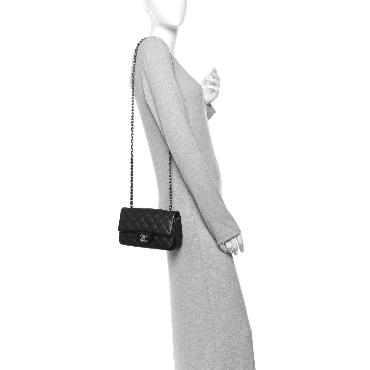 Chanel Caviar Quilted Mini Rectangular Flap Black 2 of 10