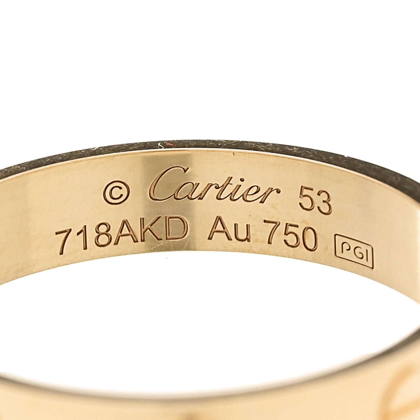 18K Yellow Gold 3.5mm LOVE Wedding Band Ring 53 6.5