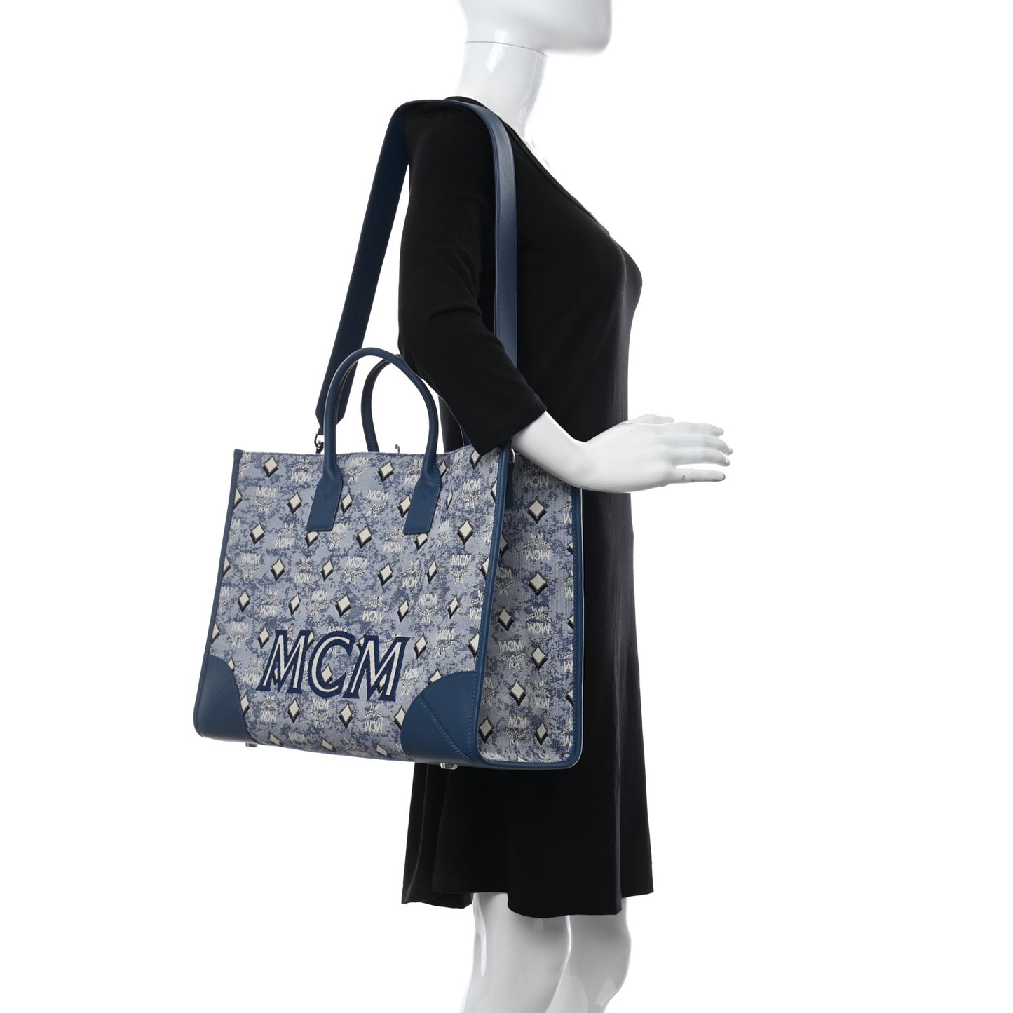Jacquard Monogram Munchen Extra Large Tote Blue
