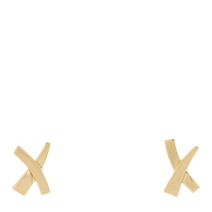 Tiffany 18K Yellow Gold Mini Paloma's Graffiti X Earrings 1 of 4