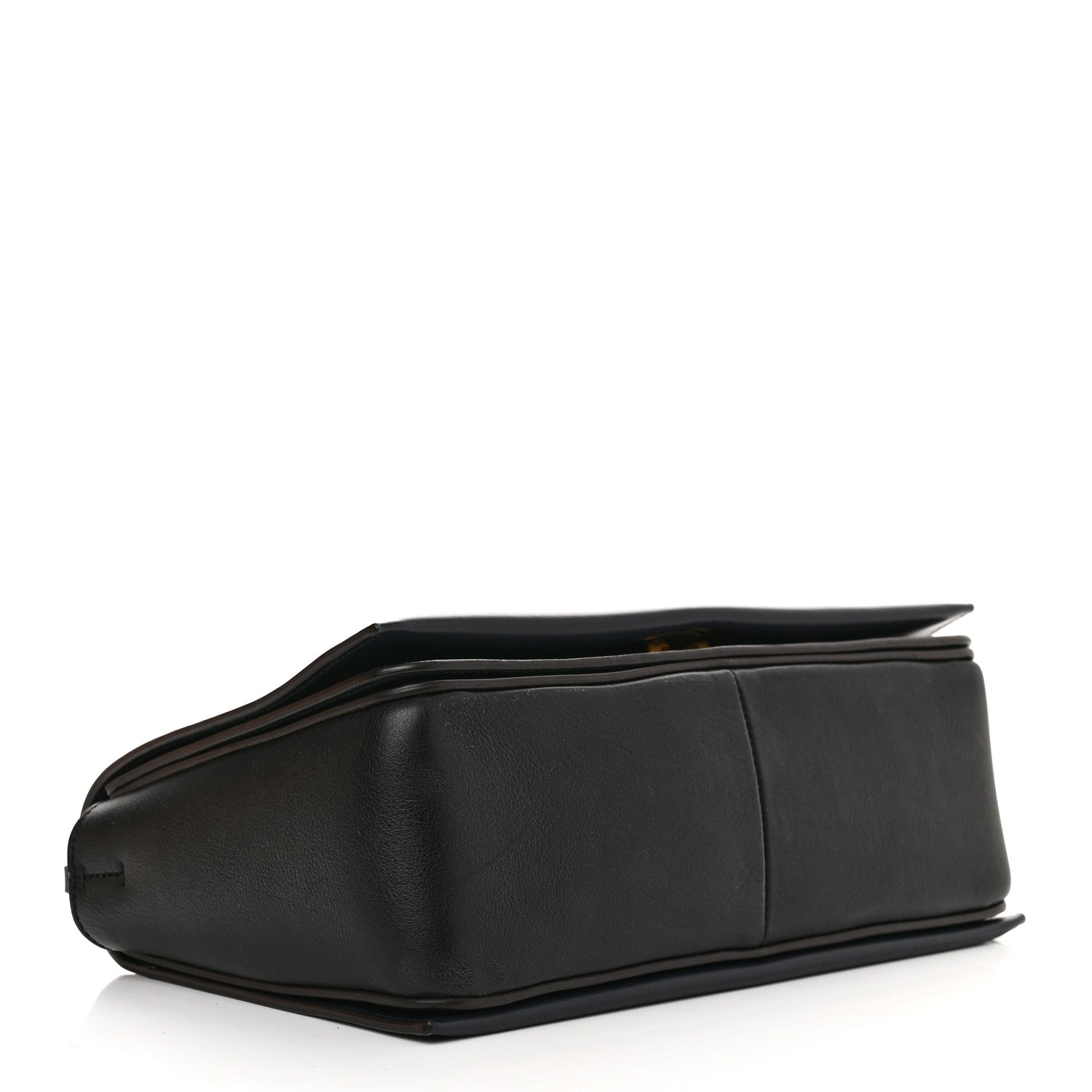 Celine Shiny Smooth Calfskin Medium Frame Shoulder Bag Black Navy 4 of 10