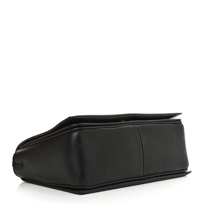 Celine Shiny Smooth Calfskin Medium Frame Shoulder Bag Black Navy 4 of 10