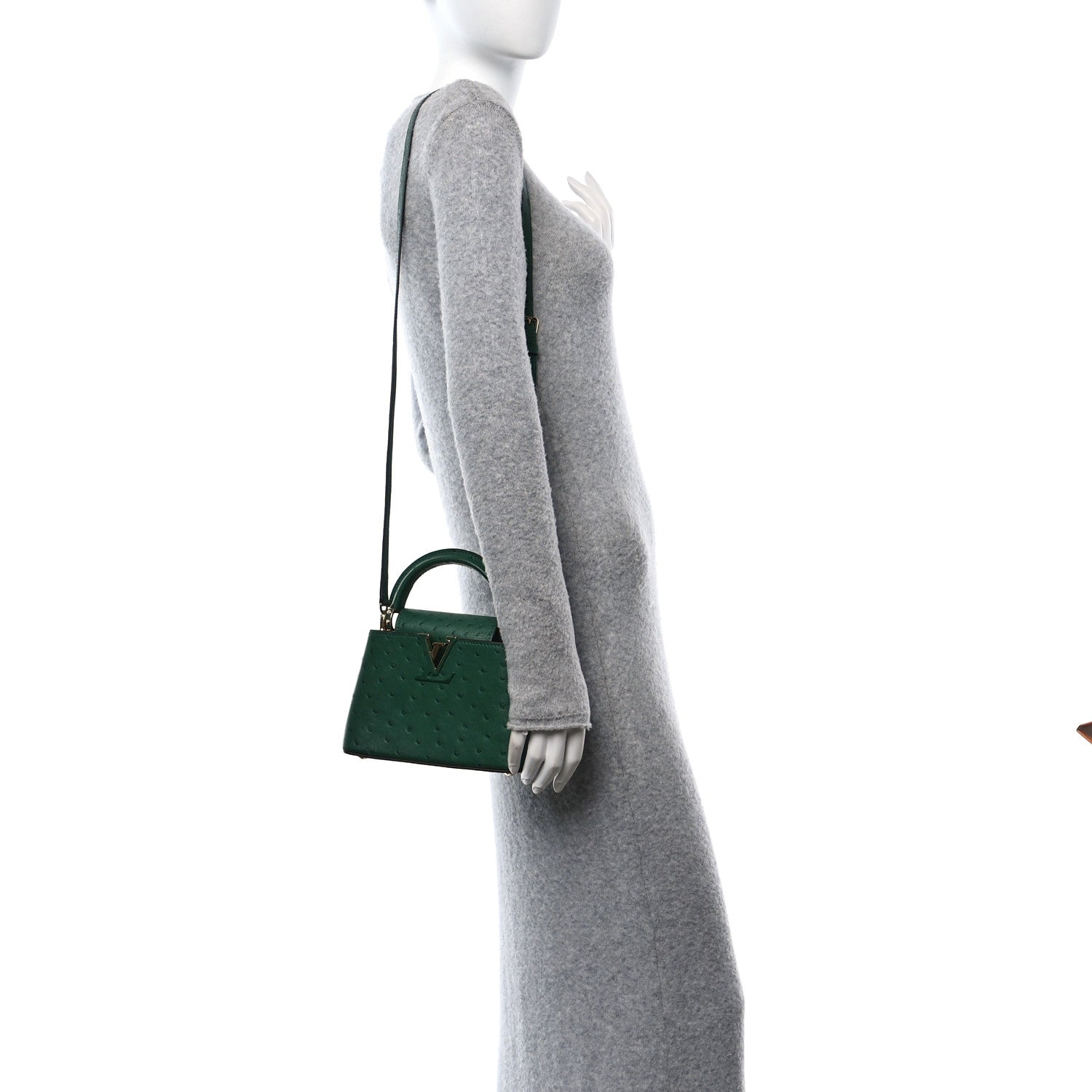 Louis Vuitton Ostrich Capucines Mini Mint 2 of 10
