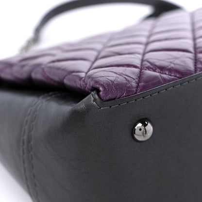 Chanel Metallic Calfskin Medium Lady Pearly Flap Dark Purple 10 of 12